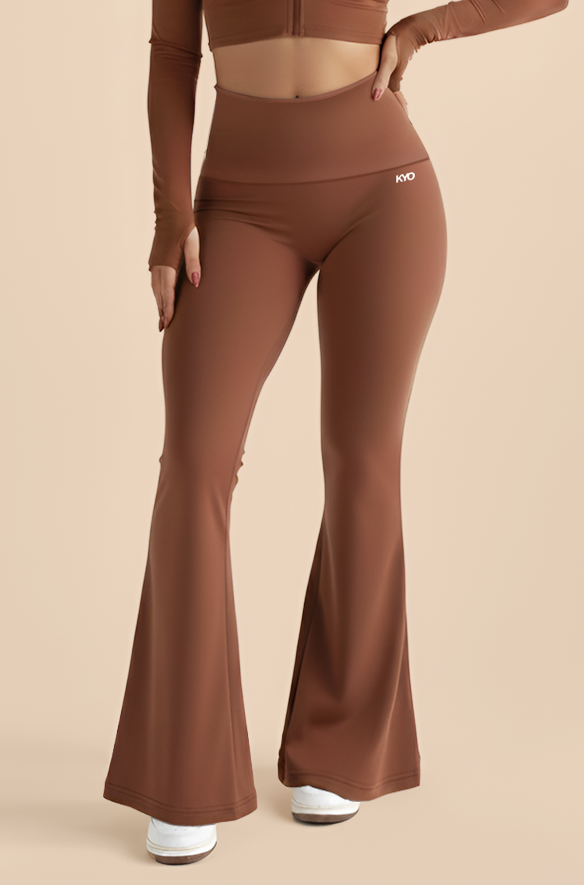 Uzume Jersey Flare Pants Brown