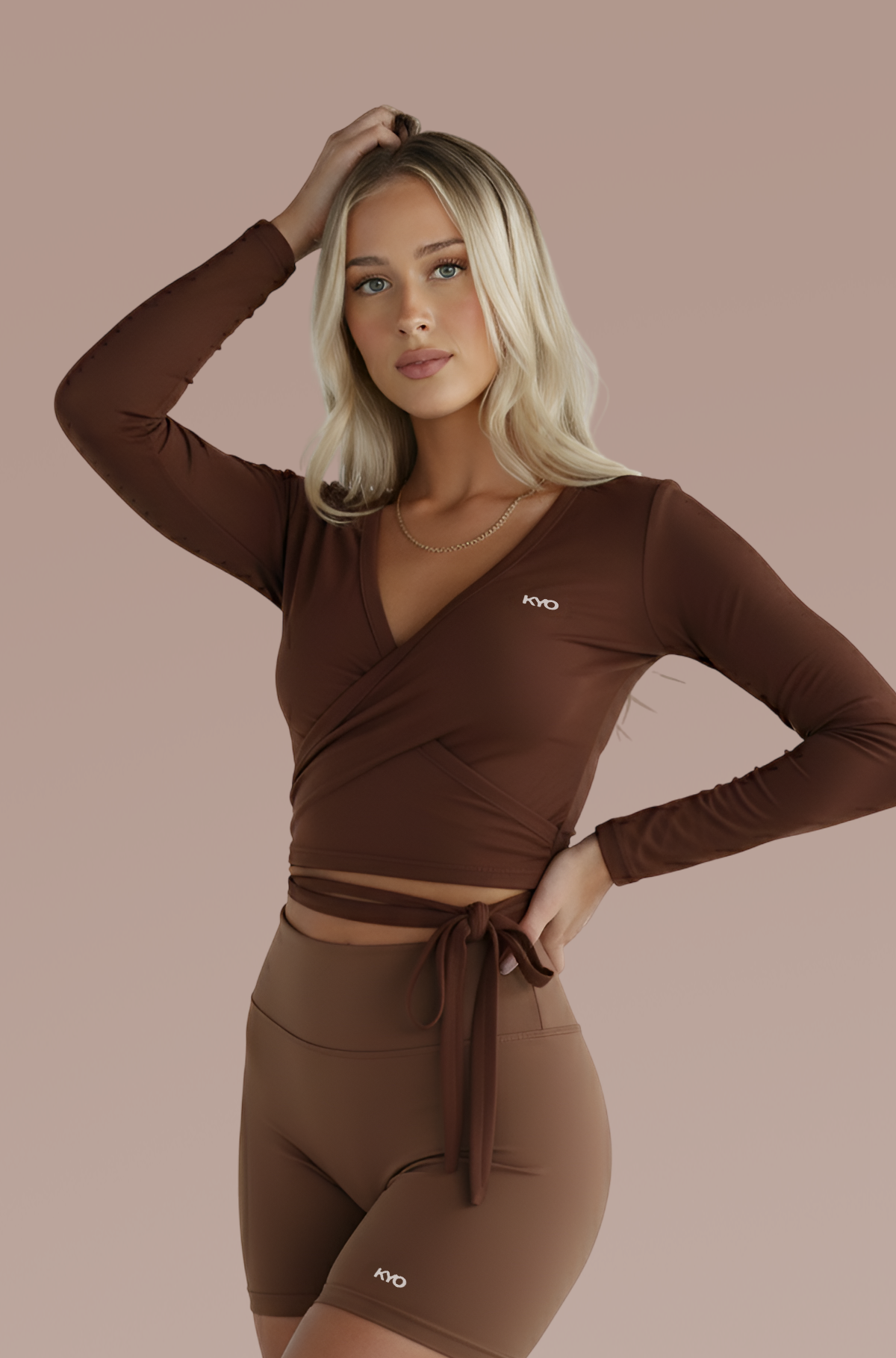 Uzume Ballet Wrap Top Brown