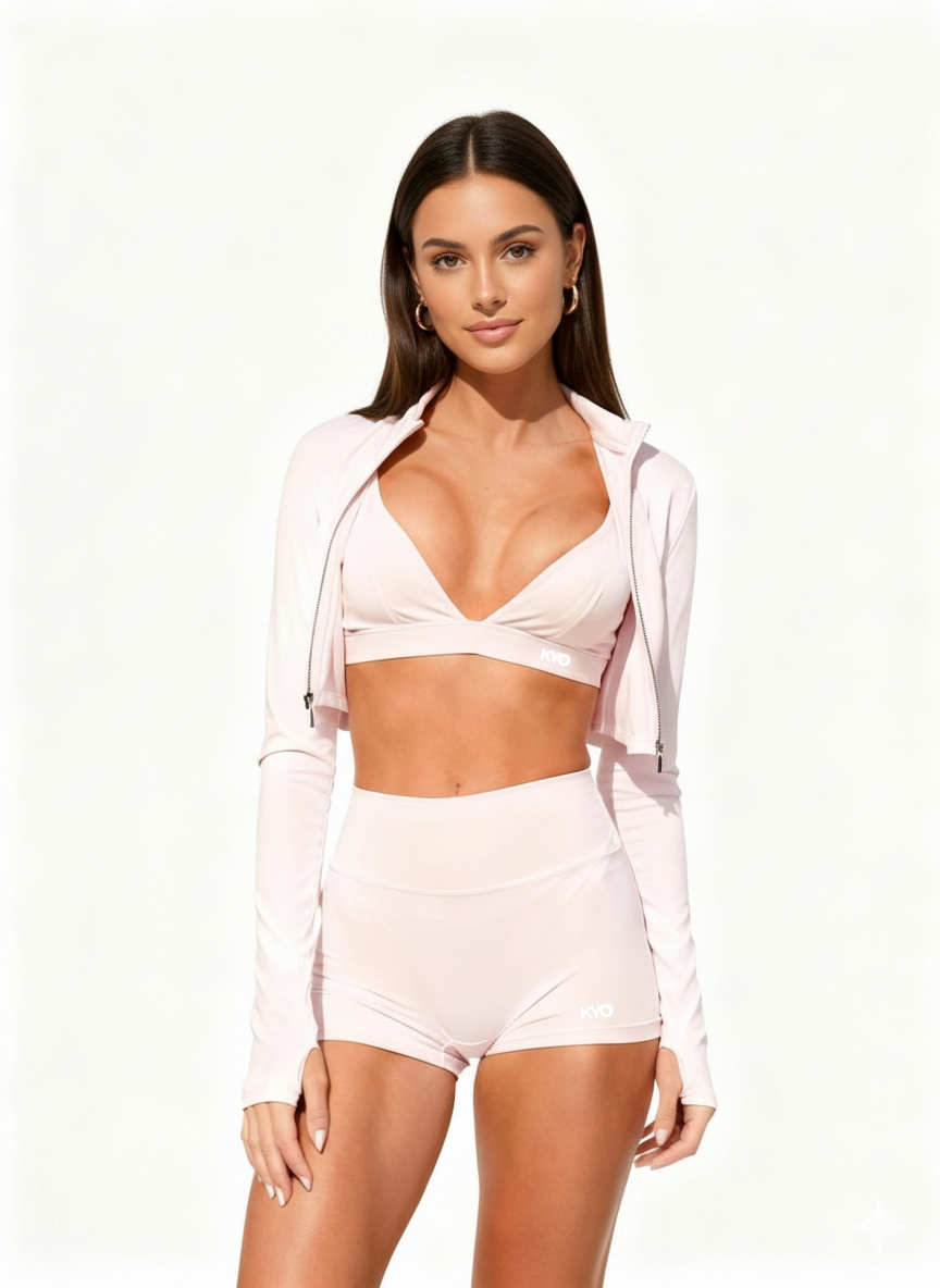 Uzume Sculpt Zip Jacket Baby Pink