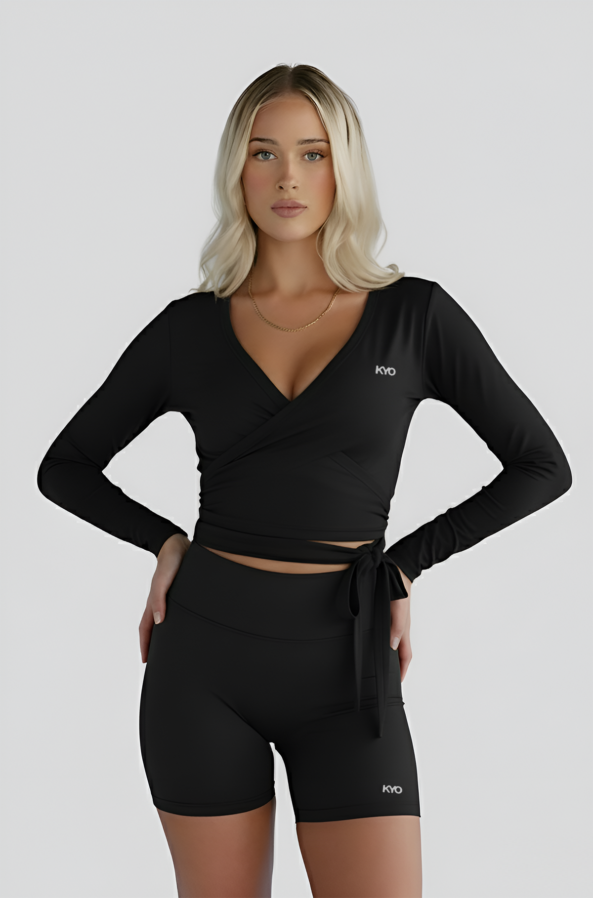 Uzume Ballet Wrap Top Black