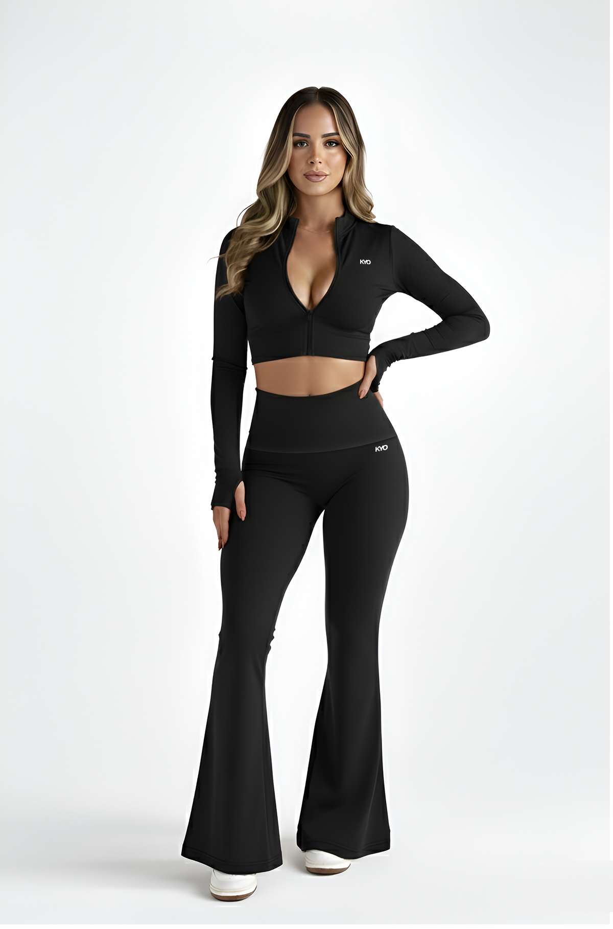 Uzume Jersey Flare Pants Black