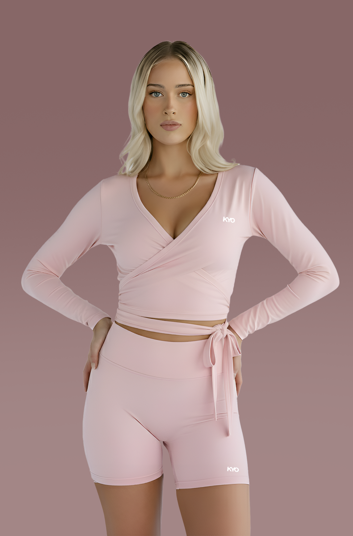 Uzume Ballet Wrap Top Baby Pink