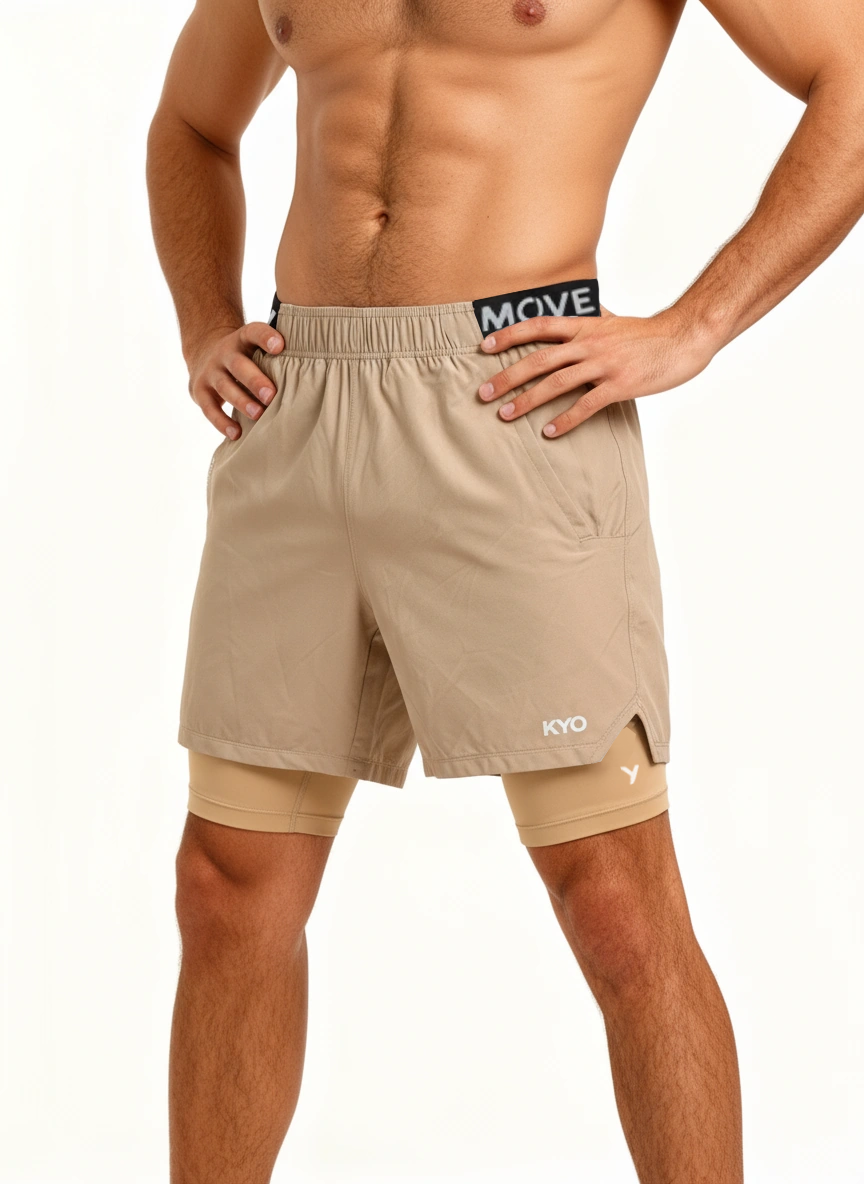 Enma 2 In 1 Shorts Beige