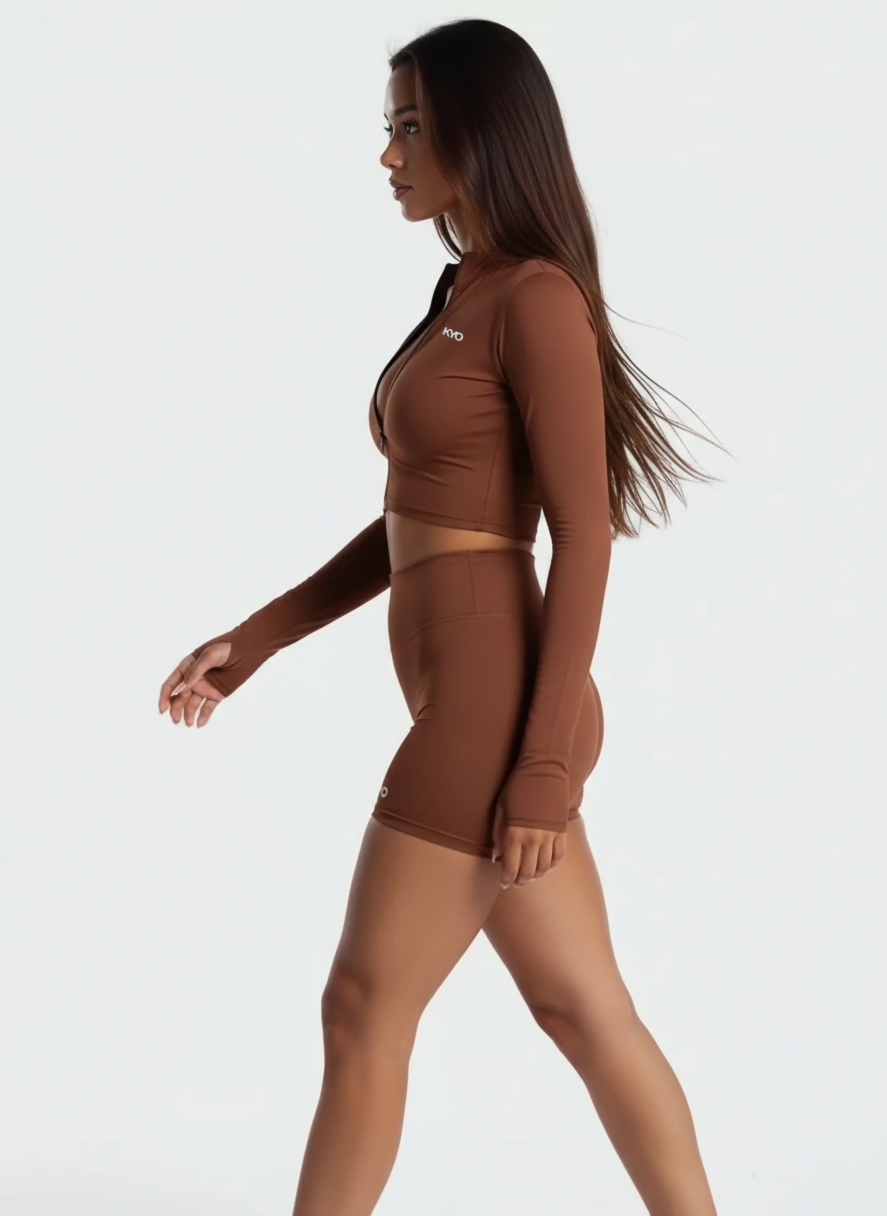 Uzume Sculpt Zip Jacket Brown