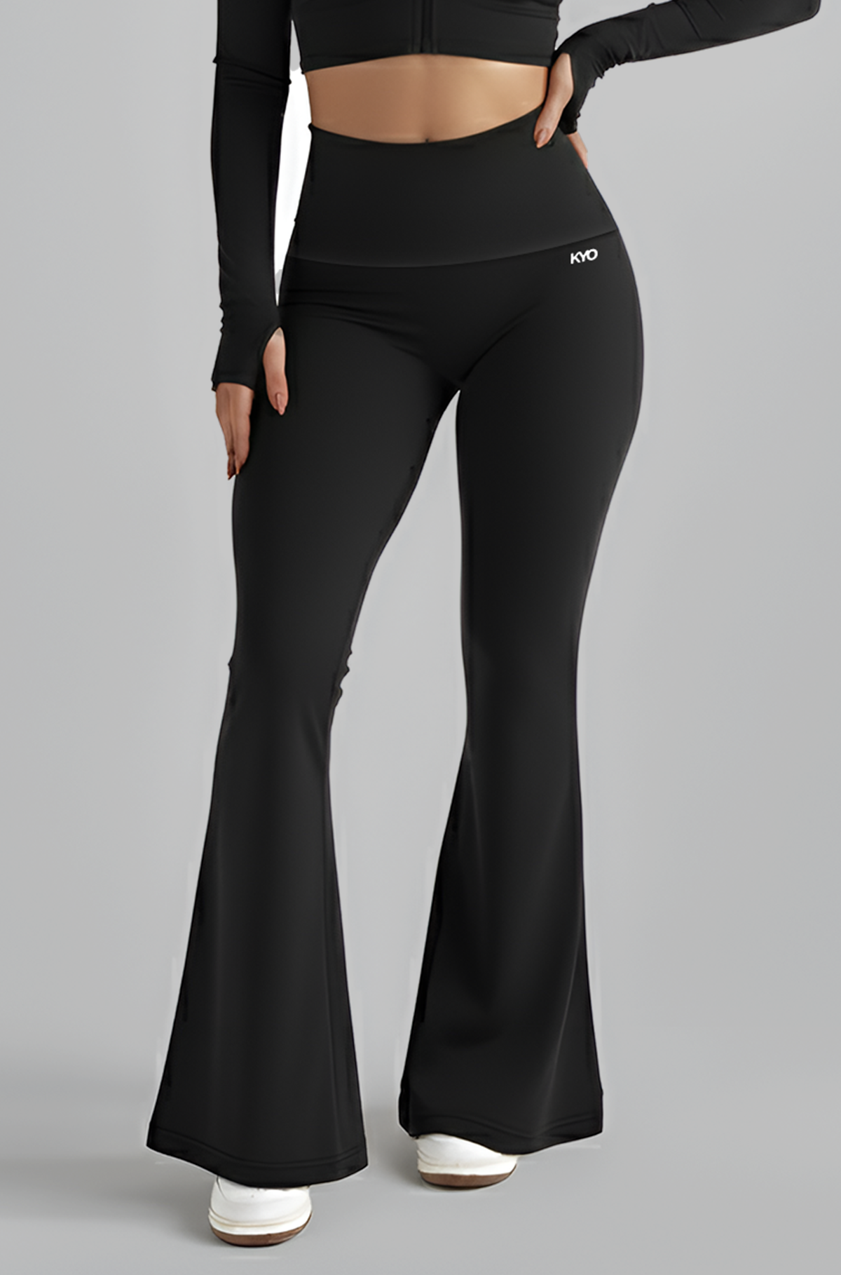 Uzume Jersey Flare Pants Black