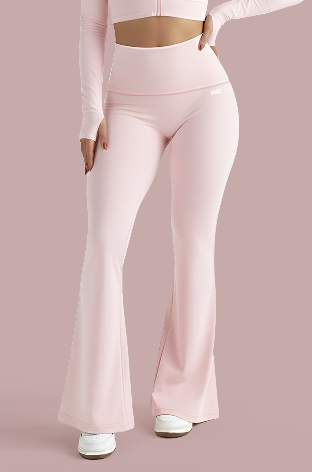 Uzume Jersey Flare Pants Baby Pink