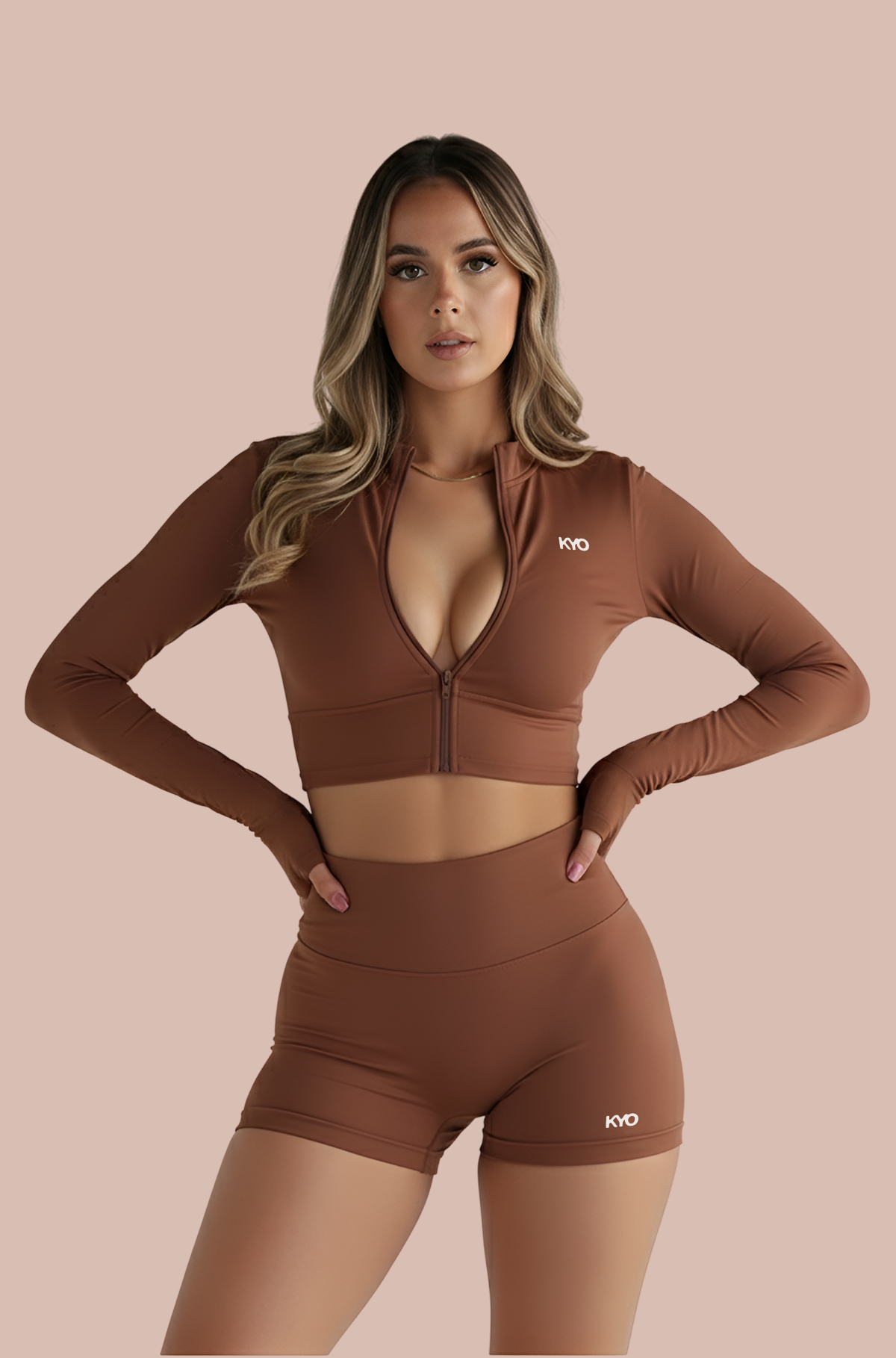 Uzume Sculpt Zip Jacket Brown