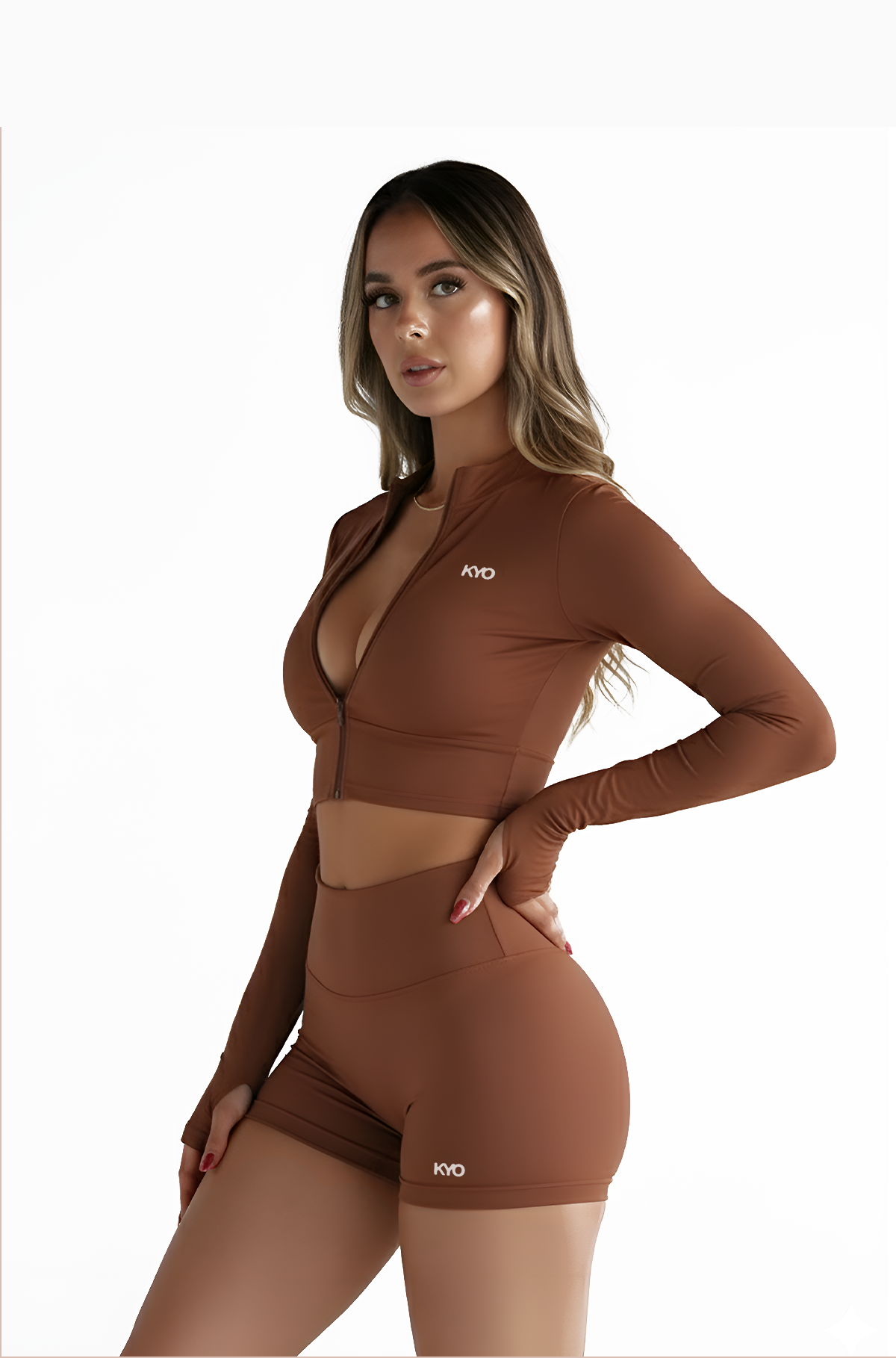 Uzume Sculpt Zip Jacket Brown