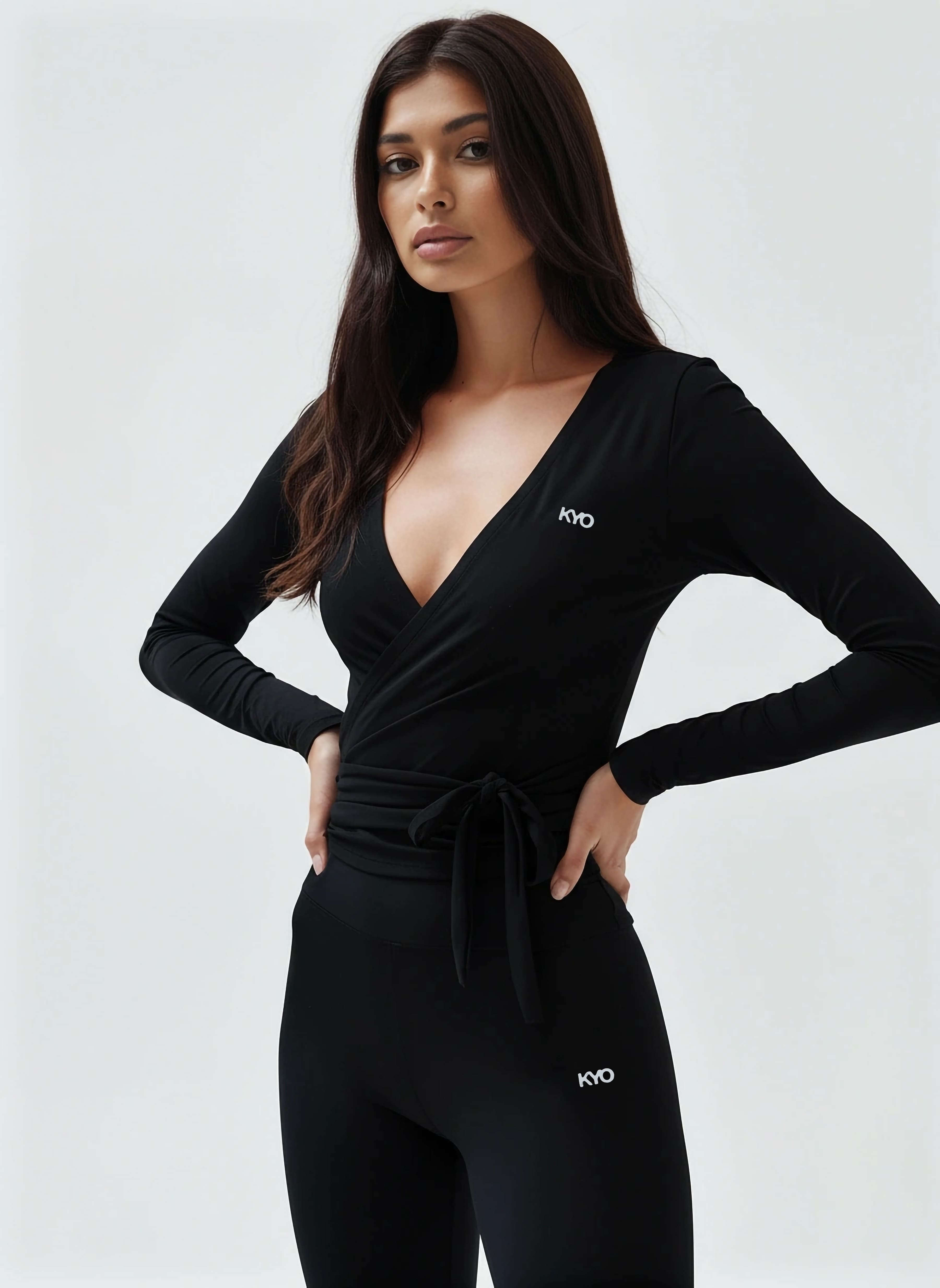 Uzume Ballet Wrap Top Black