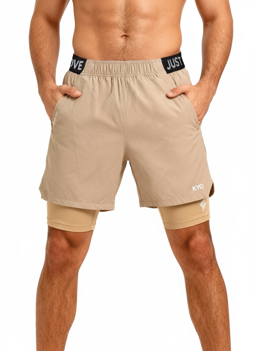 Enma 2 In 1 Shorts Beige