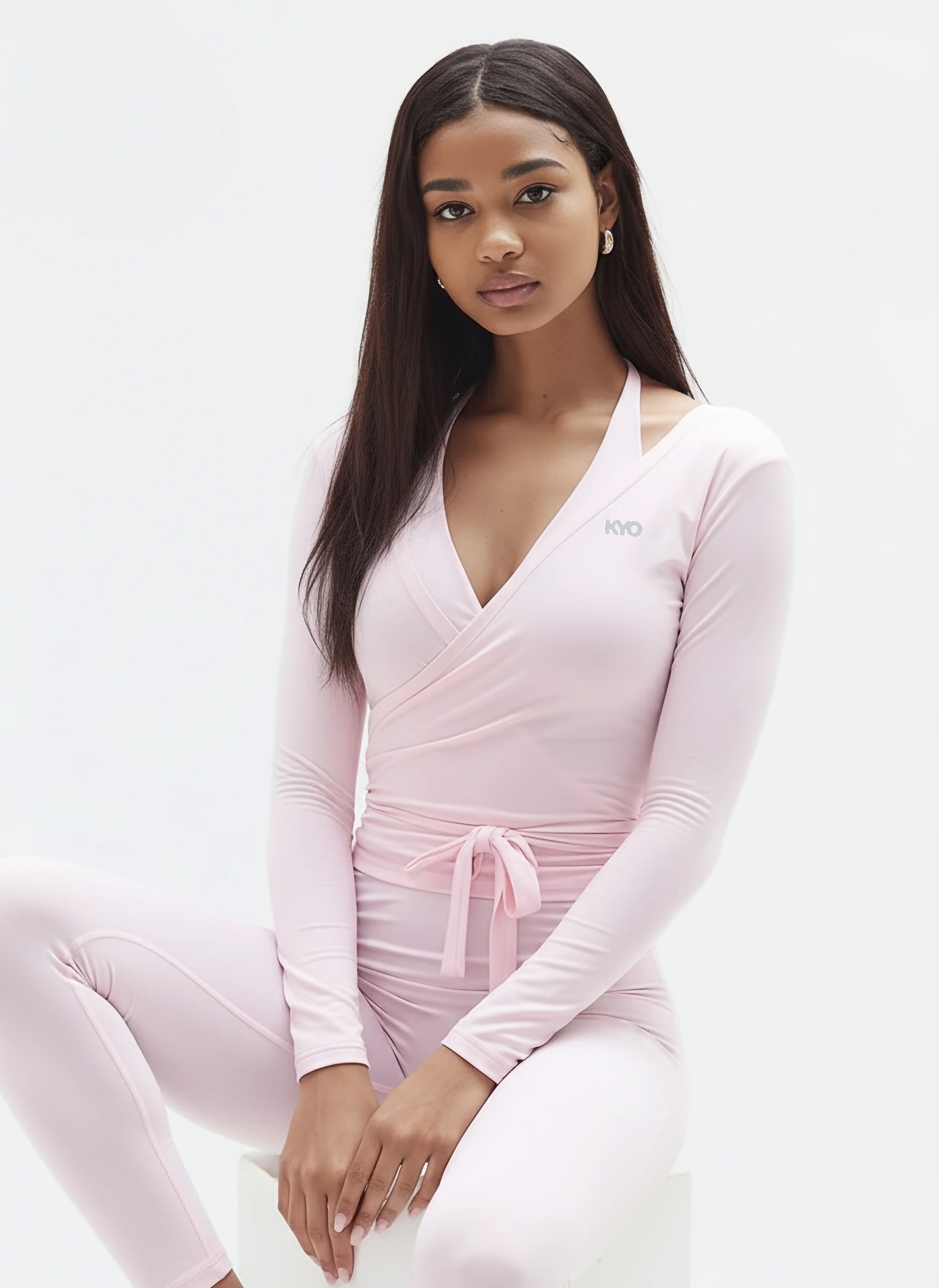 Uzume Ballet Wrap Top Baby Pink