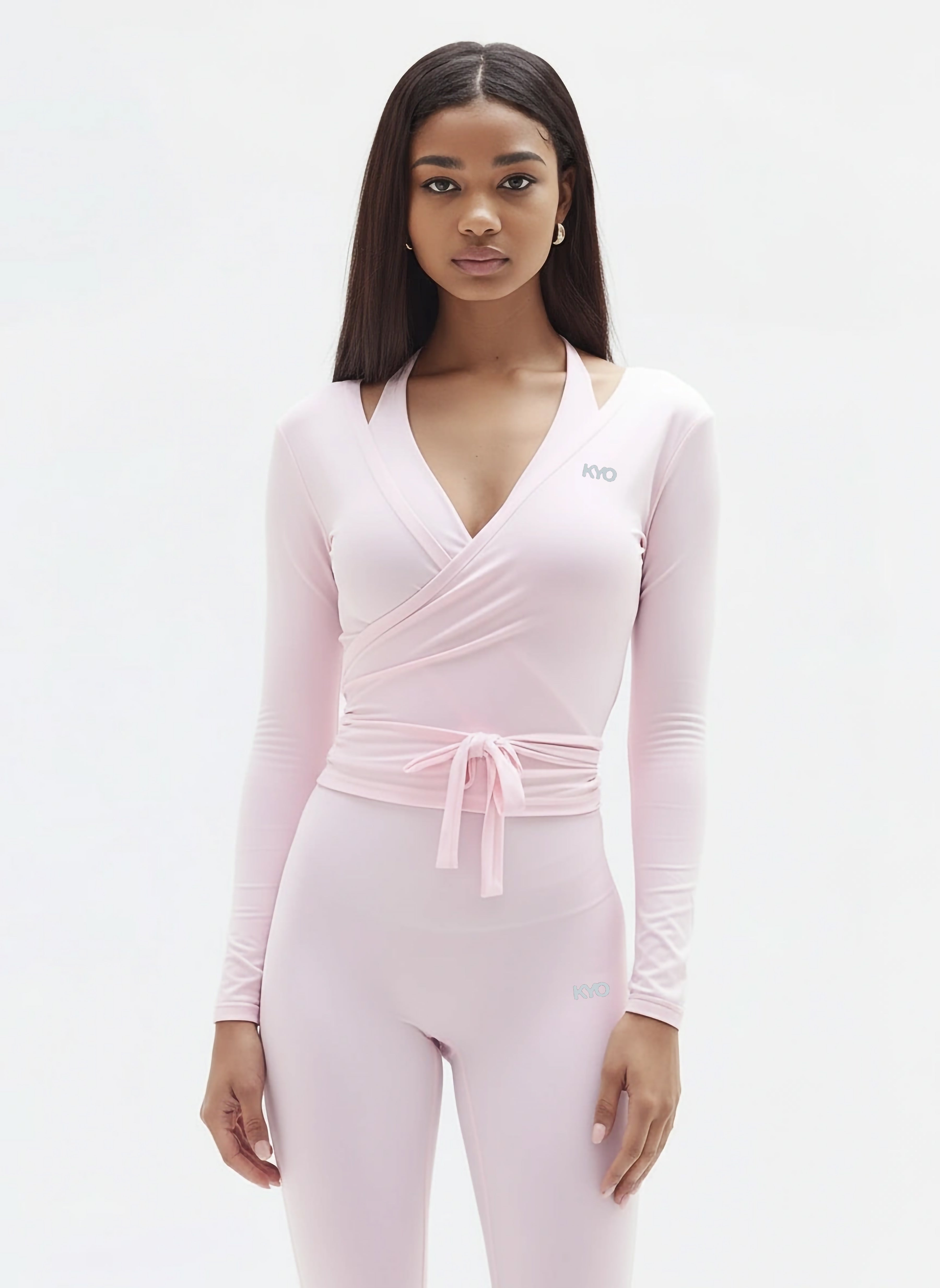 Uzume Ballet Wrap Top Baby Pink