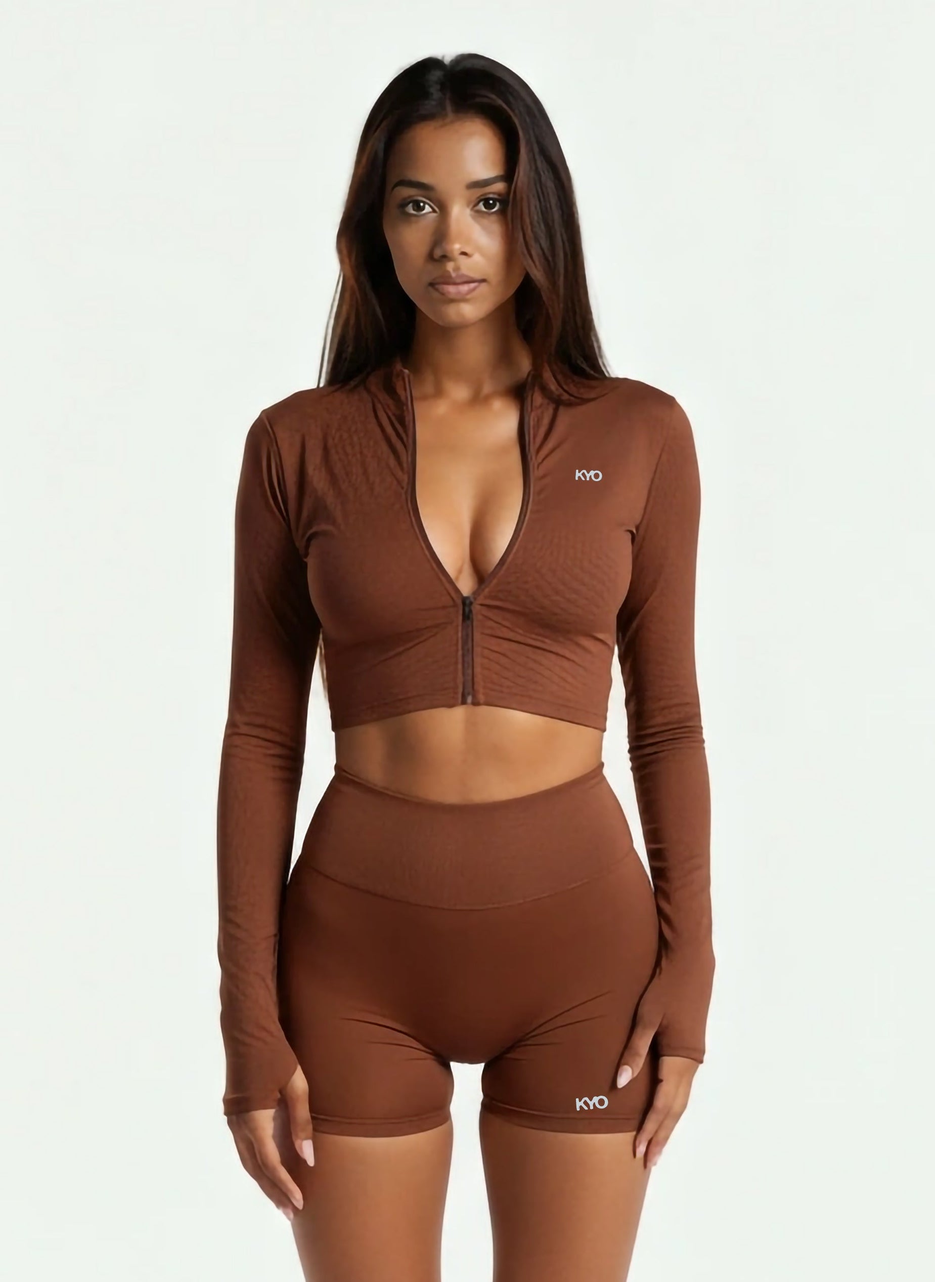 Uzume Sculpt Zip Jacket Brown