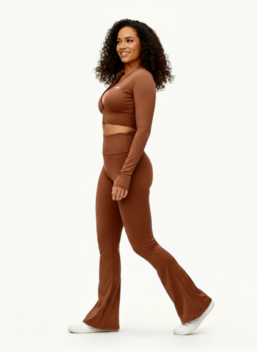 Uzume Jersey Flare Pants Brown