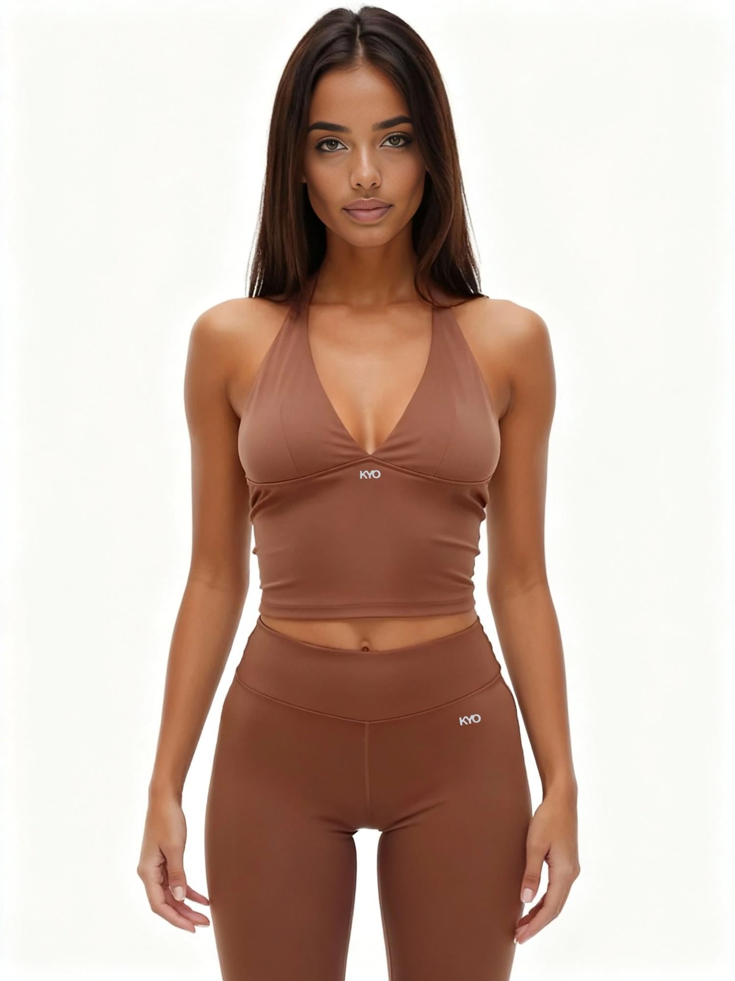 Uzume Neck Holder Tank Top Brown